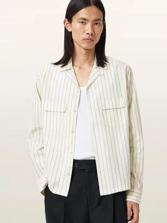 Obrázek produktu AllSaints Bavlněná košile AllSaints STANLEY béžová
