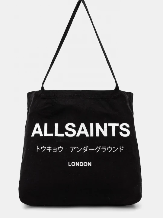 Obrázek produktu AllSaints Bavlněná taška AllSaints 38 x 35 x 12 cm černá