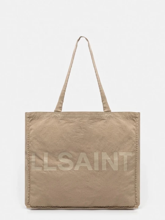 Obrázek produktu AllSaints Bavlněná taška AllSaints LARGE 46 x 42 x 19 c béžová