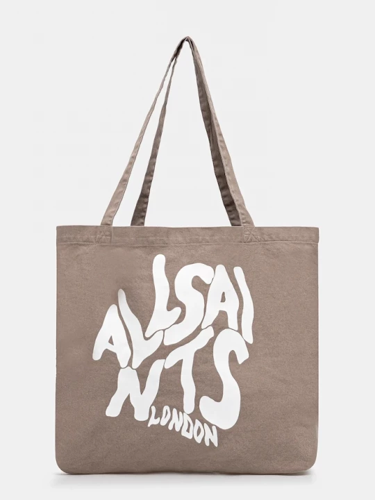 Obrázek produktu AllSaints Bavlněná taška AllSaints ORLANDO37 x 36 x 11 cm béžová