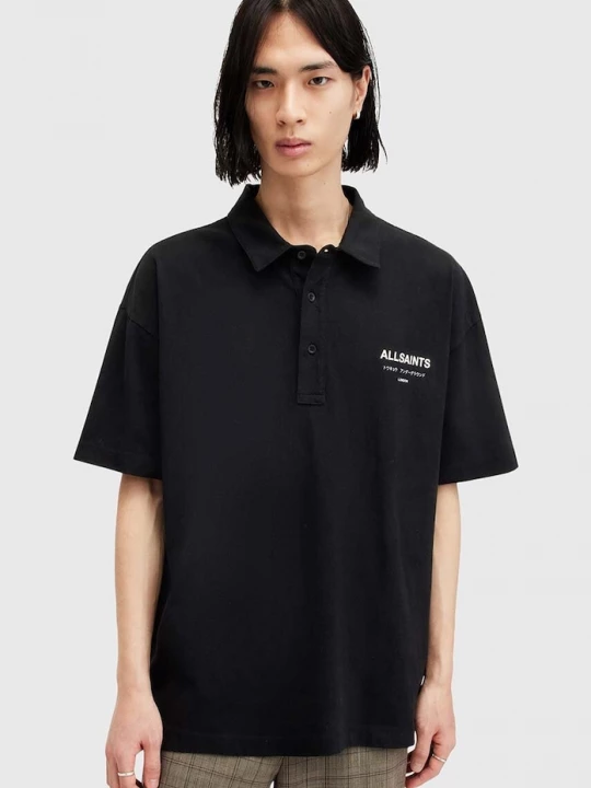 Obrázek produktu AllSaints Bavlněné polo tričko AllSaints UNDERGROUND SS POLO černá