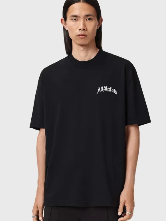 Obrázek produktu AllSaints Bavlněné tričko AllSaints DESCENT černá