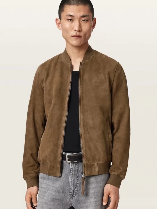 Obrázek produktu AllSaints bomber pánský semišový MORTEN hnědá