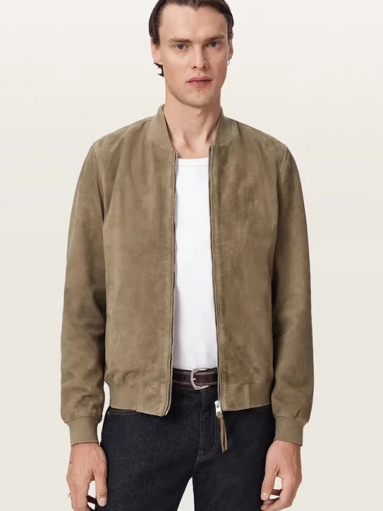 Obrázek produktu AllSaints bomber pánský semišový MORTEN zelená