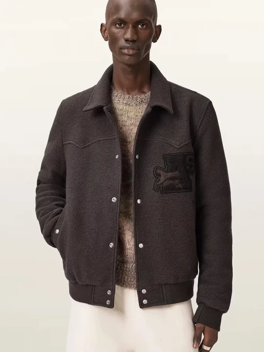 Obrázek produktu AllSaints bomber pánský vlněný ROYCE hnědá