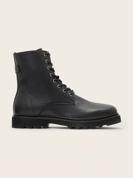 Obrázek produktu AllSaints boty pánské kožené Skiff Military Boot černá