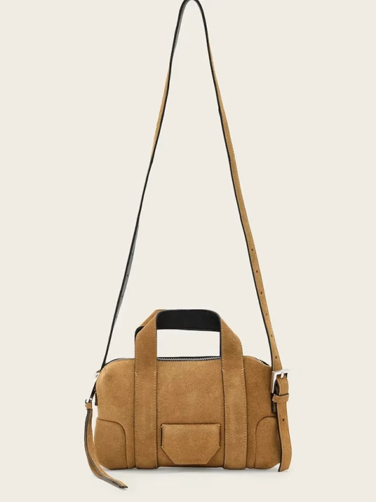 Obrázek produktu AllSaints crossbody kabelka dámská semišová ARES hnědá