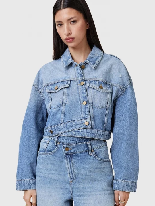 Obrázek produktu AllSaints Džínová bunda AllSaints AKI CROSSOVER modrá