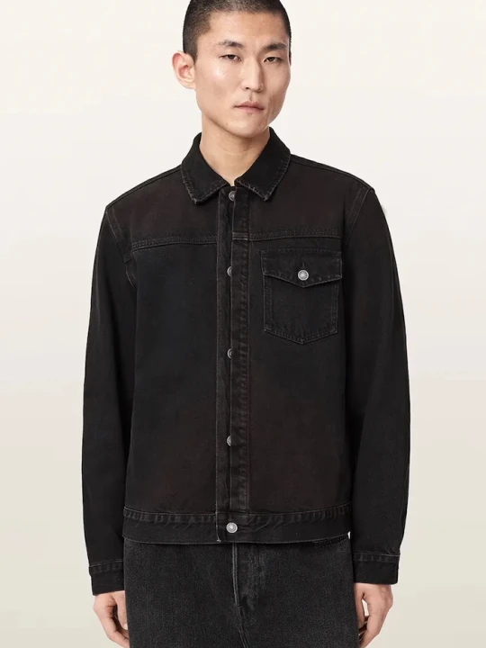 Obrázek produktu AllSaints džínová bunda dámská bavlněná ROTH hnědá