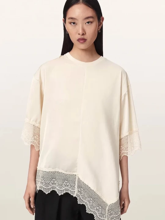 Obrázek produktu AllSaints halenka dámská bavlněná LENNY béžová
