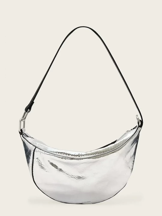 Obrázek produktu AllSaints hobo kabelka dámská kožená LUNA stříbrná