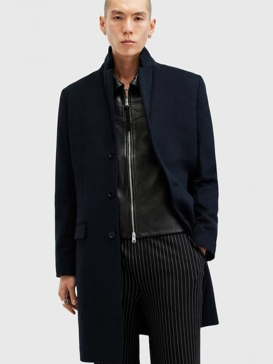 Obrázek produktu AllSaints Kabát s příměsí vlny AllSaints HAL COAT námořnická modř