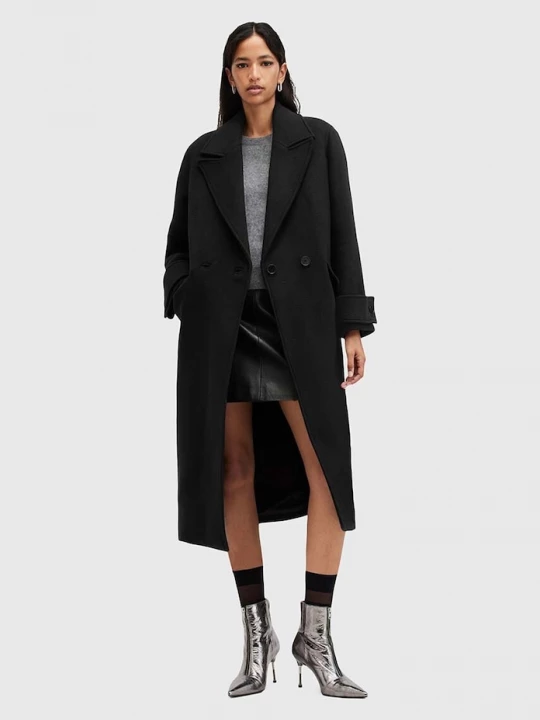 Obrázek produktu AllSaints Kabát s příměsí vlny AllSaints MABEL COAT černá