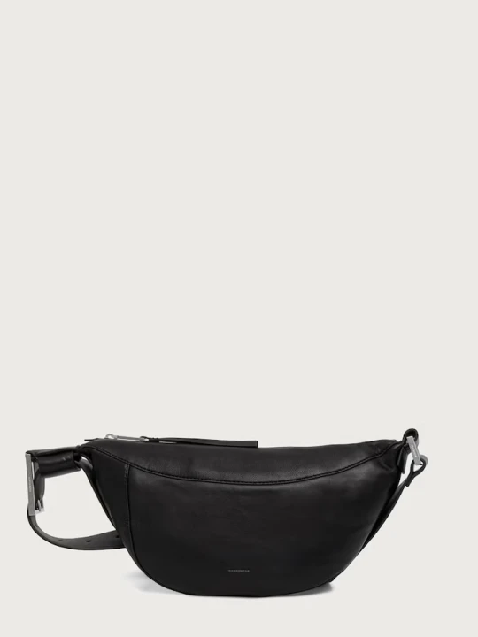 Obrázek produktu AllSaints kabelka rohlík dámská kožená LUNA černá
