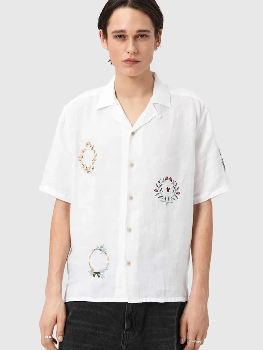 Obrázek produktu AllSaints košile pánská lněná DECK béžová