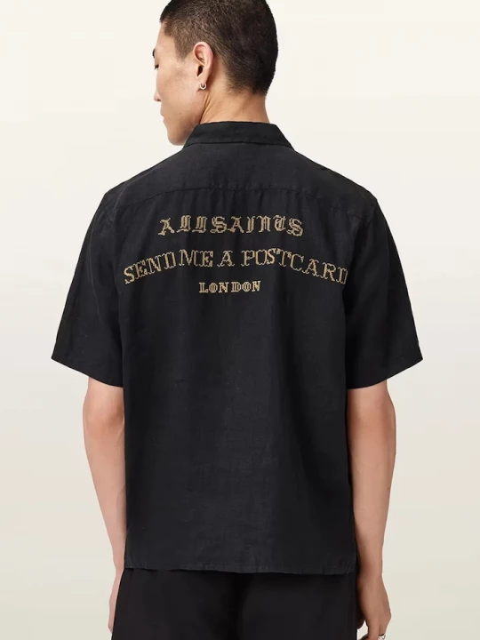 Obrázek produktu AllSaints košile pánská lněná DUNLOE černá