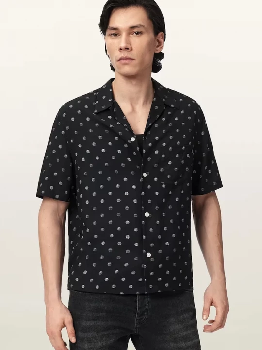 Obrázek produktu AllSaints Košile příměsí lnu UPTON černá