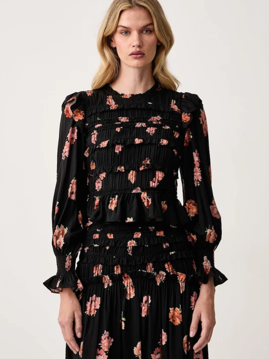 Obrázek produktu AllSaints košilová halenka dámská bavlněná LAUREN černá