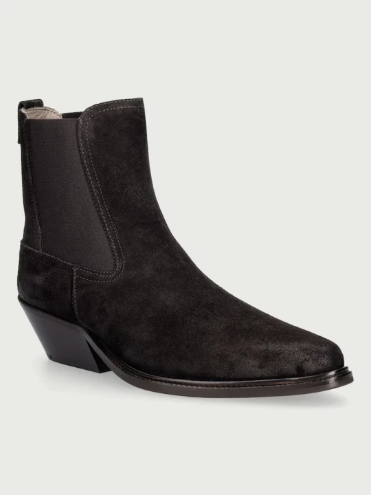 Obrázek produktu AllSaints kotníkové Chelsea boty na nízkém podpatku dámské kožené Carter Suede Chelsea hnědá