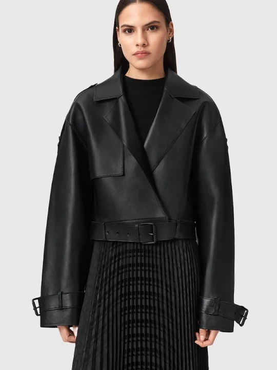 Obrázek produktu AllSaints Kožená bunda AllSaints OPHELIA černá