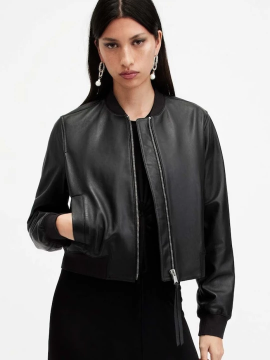 Obrázek produktu AllSaints Kožená bunda AllSaints ORTEN BOMBER JACKET černá