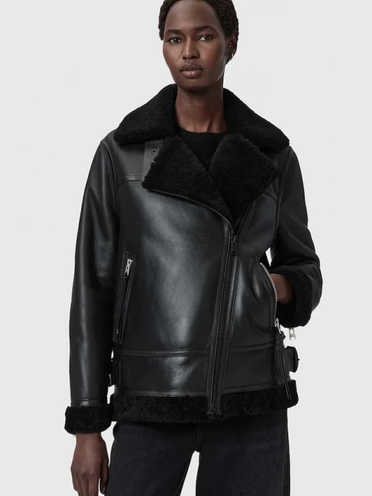 Obrázek produktu AllSaints Kožená bunda AllSaints SOLA černá