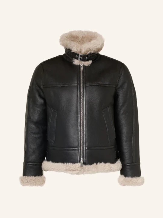 Obrázek produktu Allsaints Kožená Bunda Lennox černá / krémová