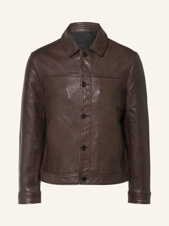Obrázek produktu Allsaints Kožená Bunda Nates tmavě hnědá