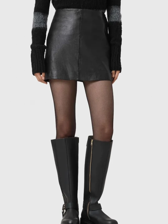 Obrázek produktu AllSaints Kožená sukně AllSaints RENAI černá