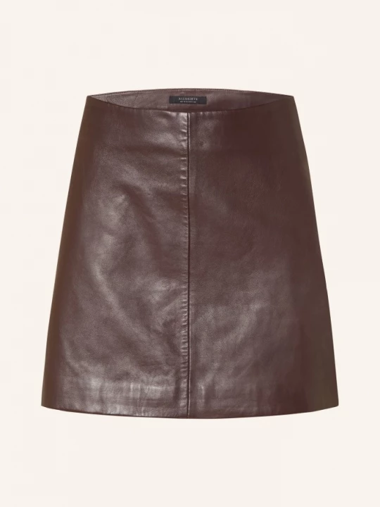 Obrázek produktu Allsaints Kožená Sukně Renai tmavě červená