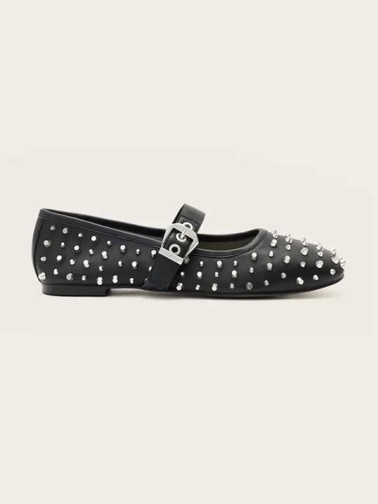 Obrázek produktu AllSaints Kožené baleríny AllSaints Holly Stud Shoe černá
