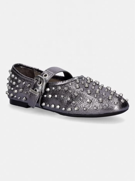Obrázek produktu AllSaints Kožené baleríny AllSaints Sabine Stud Shoe stříbrná