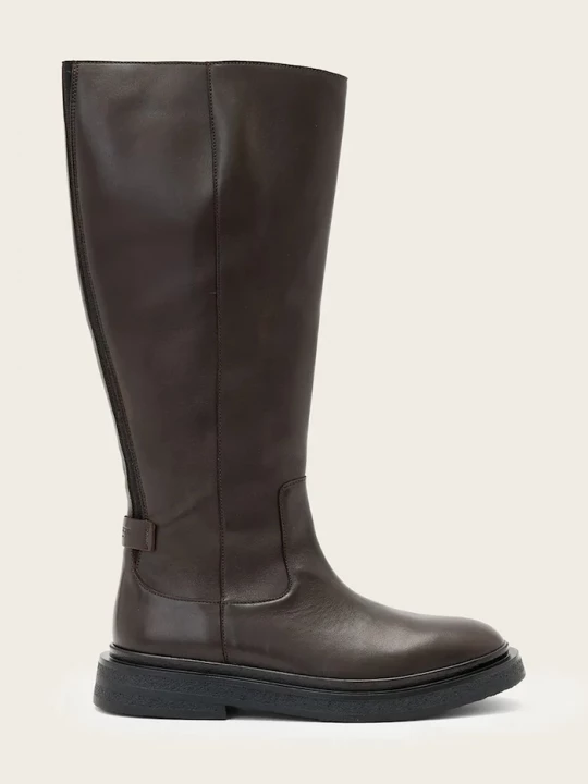 Obrázek produktu AllSaints Kožené kozačky AllSaints Escher Rider Boot hnědá