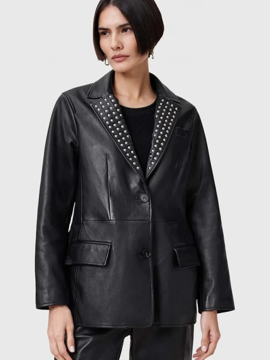 Obrázek produktu AllSaints Kožené sako CORINNA černá