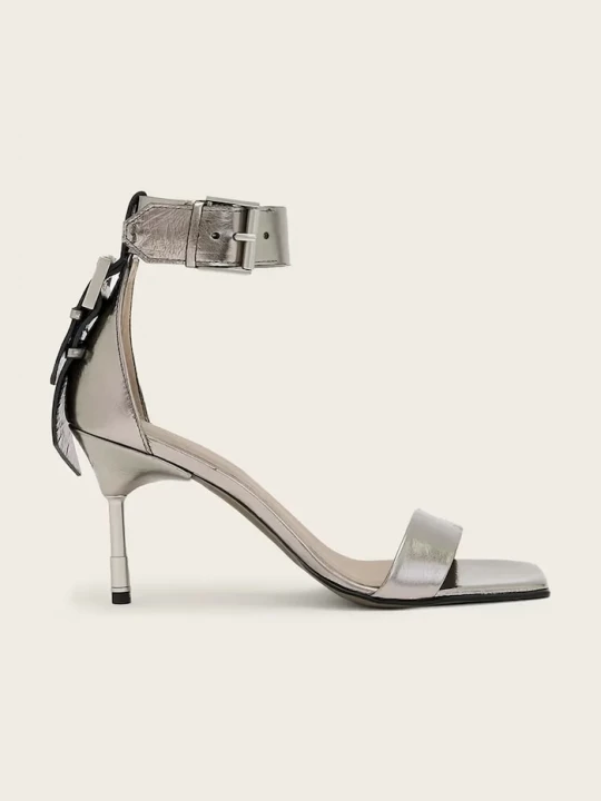 Obrázek produktu AllSaints Kožené sandály AllSaints Noir Mid Sandal stříbrná
