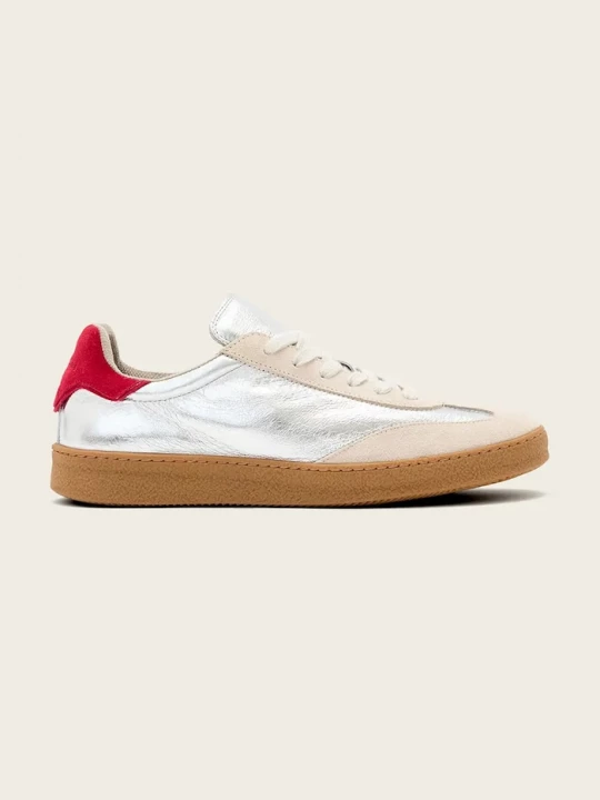 Obrázek produktu AllSaints Kožené tenisky AllSaints Thelma Met Sneaker stříbrná
