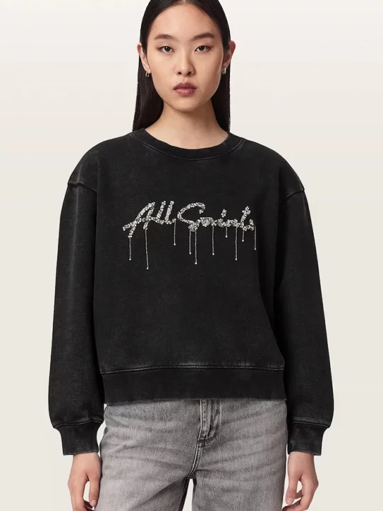 Obrázek produktu AllSaints mikina dámská bavlněná CHAINS PIPPA černá