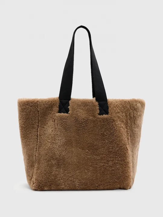Obrázek produktu AllSaints Oboustranná kožená kabelka AllSaints IZZY SHEARLING hnědá