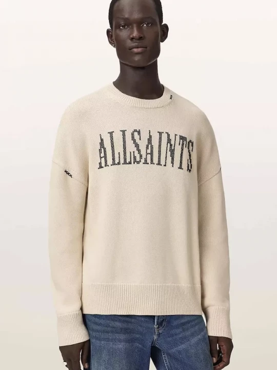 Obrázek produktu AllSaints oversize mikina pánská bavlněná CROSSED béžová