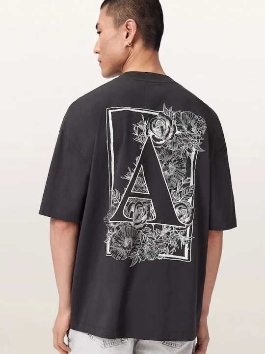 Obrázek produktu AllSaints oversize tričko pánské bavlněné ANTHOS černá