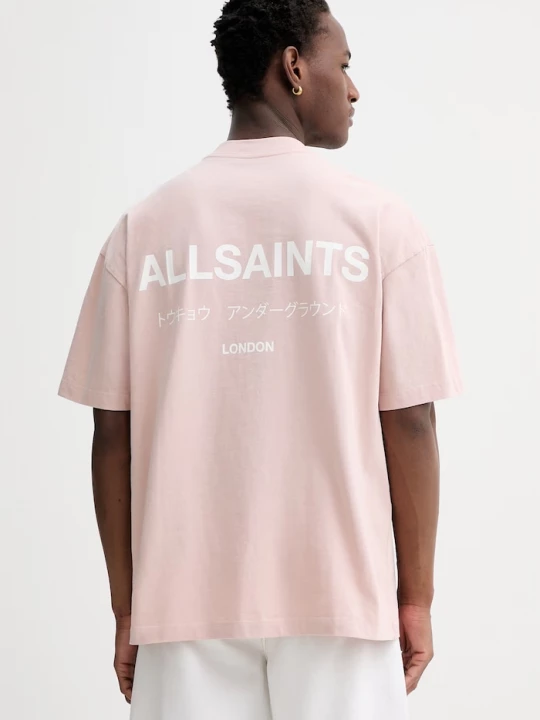 Obrázek produktu AllSaints oversize tričko pánské bavlněné růžová
