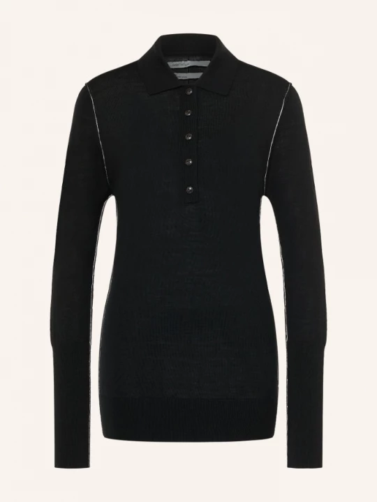 Obrázek produktu Allsaints Pletená Polokošile Martel Z Merino Vlny černá / bílá
