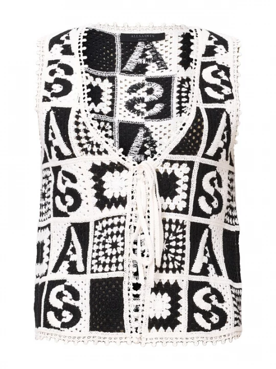 Obrázek produktu AllSaints Pletená vesta 'Florence' černá / bílá
