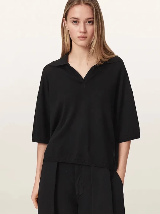 Obrázek produktu AllSaints polo dámské s vlnou BERN černá