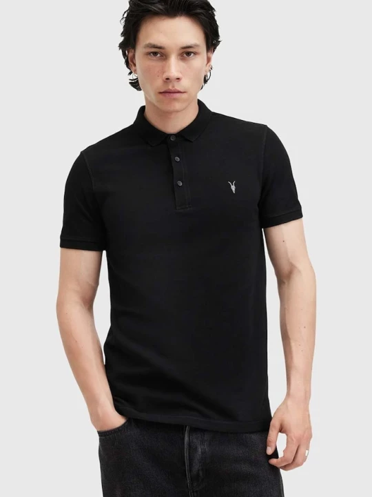 Obrázek produktu AllSaints polo pánské bavlněné černá
