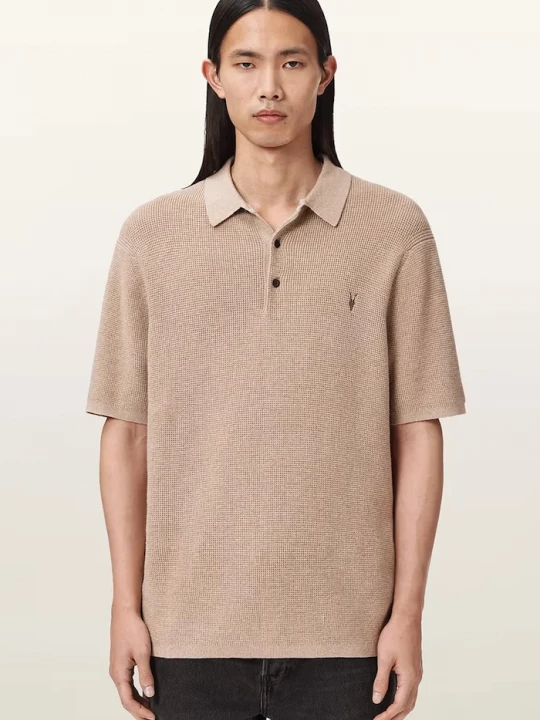 Obrázek produktu AllSaints polo pánské s příměsí vlny ASPEN béžová
