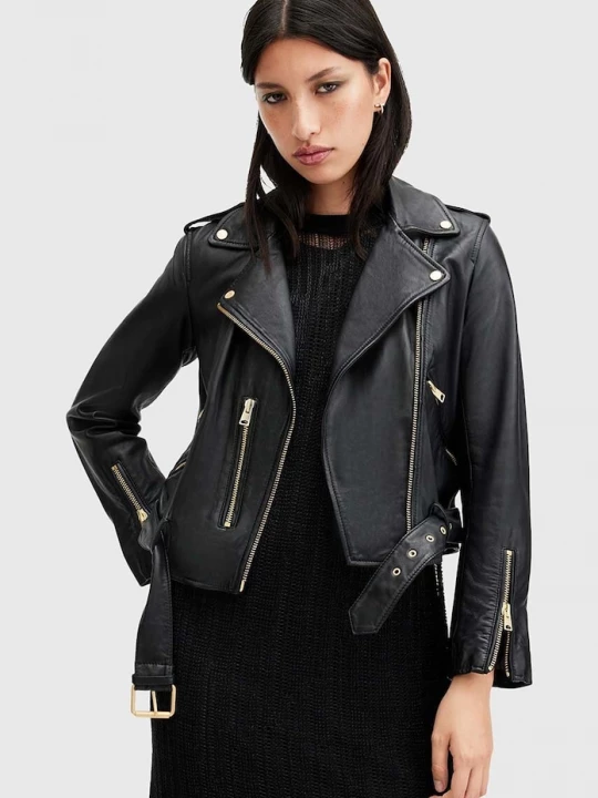 Obrázek produktu AllSaints ramoneska dámská kožená BALFERN BIKER černá
