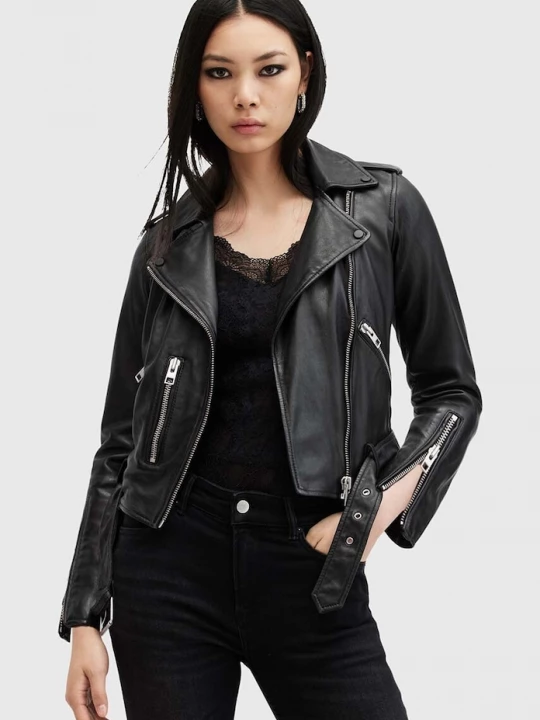 Obrázek produktu AllSaints ramoneska dámská kožená BALFERN BIKER černá
