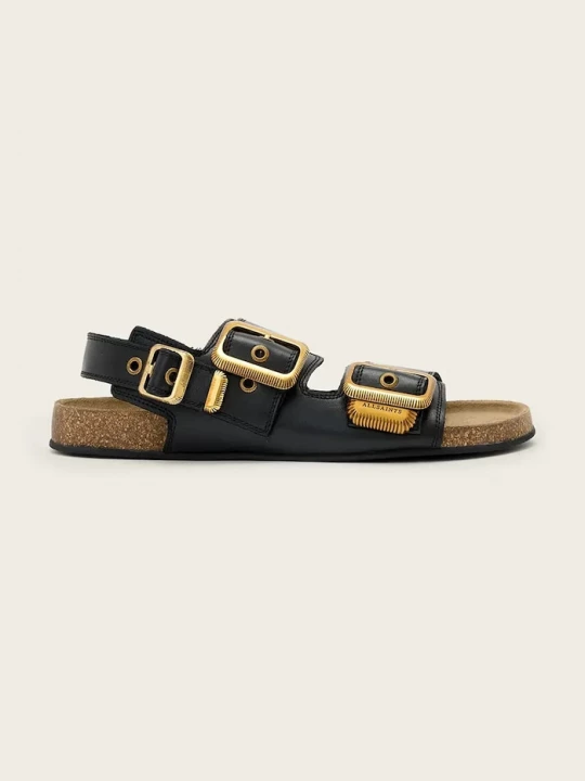 Obrázek produktu AllSaints sandály na plochém podpatku dámské kožené Staffa Sandal černá