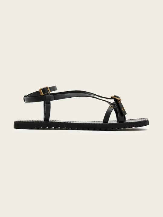 Obrázek produktu AllSaints sandály s otevřenou patou dámské kožené Tyla Eyelet Sandal černá